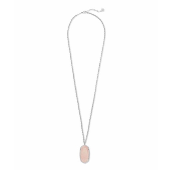 Kendra Scott Jewelry - NWT KS Rose Quartz/Silvertone Rae Pendant Necklace